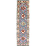 Kazak Oriental Hand Knotted Wool Pakistani Traditional Rug - 9'9" x 2'9" Runner