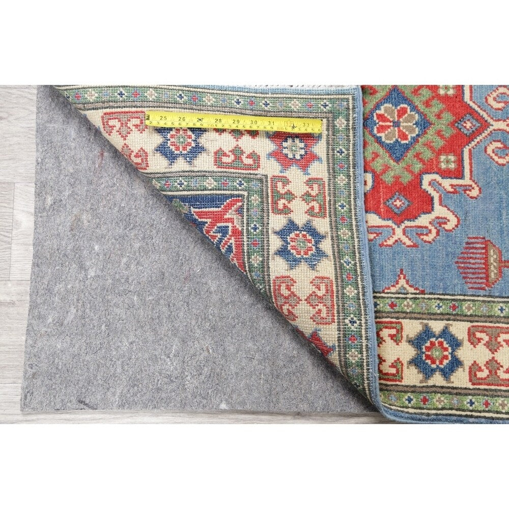Kazak Oriental Hand Knotted Wool Pakistani Traditional Rug - 9'9" x 2'9" Runner