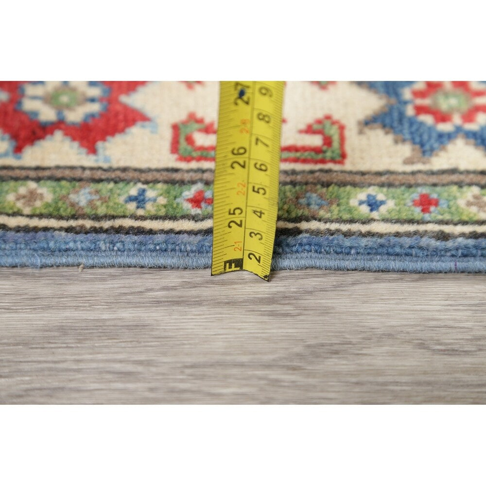 Kazak Oriental Hand Knotted Wool Pakistani Traditional Rug - 9'9" x 2'9" Runner