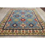 Kazak Oriental Hand-Knotted Wool Traditional Pakistani Area Rug - 9'9" x 8'3"