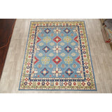 Kazak Oriental Hand-Knotted Wool Traditional Pakistani Area Rug - 9'9" x 8'3"