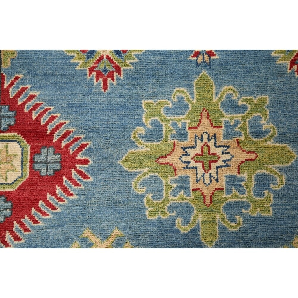 Kazak Oriental Hand-Knotted Wool Traditional Pakistani Area Rug - 9'9" x 8'3"