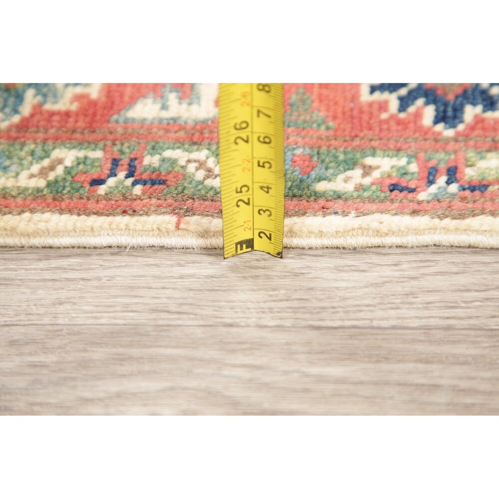 Kazak Oriental Hand Knotted Wool Traditional Pakistani Casual Area Rug - 4'1" x 2'8"