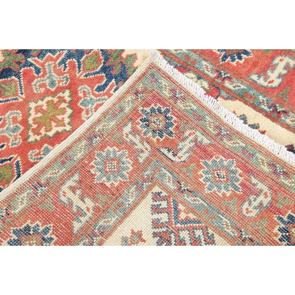 Kazak Oriental Hand Knotted Wool Traditional Pakistani Casual Area Rug - 4'1" x 2'8"