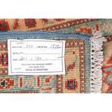 Kazak Oriental Pakistani Hand-Knotted Wool Traditional Area Rug - 6'8" x 5'0"