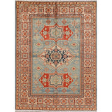 Kazak Oriental Pakistani Hand-Knotted Wool Traditional Area Rug - 6'8" x 5'0"