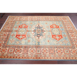 Kazak Oriental Pakistani Hand-Knotted Wool Traditional Area Rug - 6'8" x 5'0"