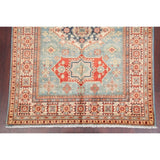Kazak Oriental Pakistani Hand-Knotted Wool Traditional Area Rug - 6'8" x 5'0"