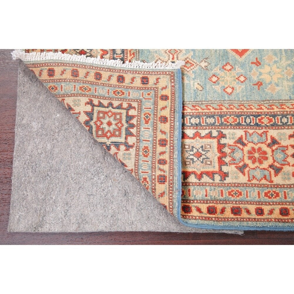 Kazak Oriental Pakistani Hand-Knotted Wool Traditional Area Rug - 6'8" x 5'0"