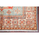 Kazak Oriental Pakistani Hand-Knotted Wool Traditional Area Rug - 6'8" x 5'0"