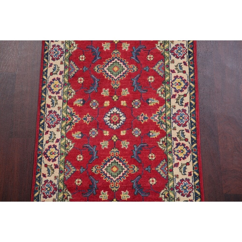 Kazak Oriental Traditional Hand Knotted Wool Pakistani Rug - 9'0" x 2'7" Runner
