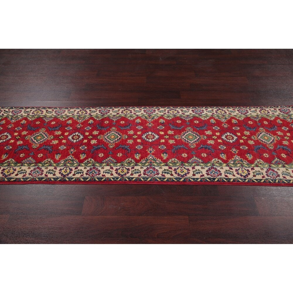 Kazak Oriental Traditional Hand Knotted Wool Pakistani Rug - 9'0" x 2'7" Runner
