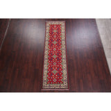 Kazak Oriental Traditional Hand Knotted Wool Pakistani Rug - 9'0" x 2'7" Runner