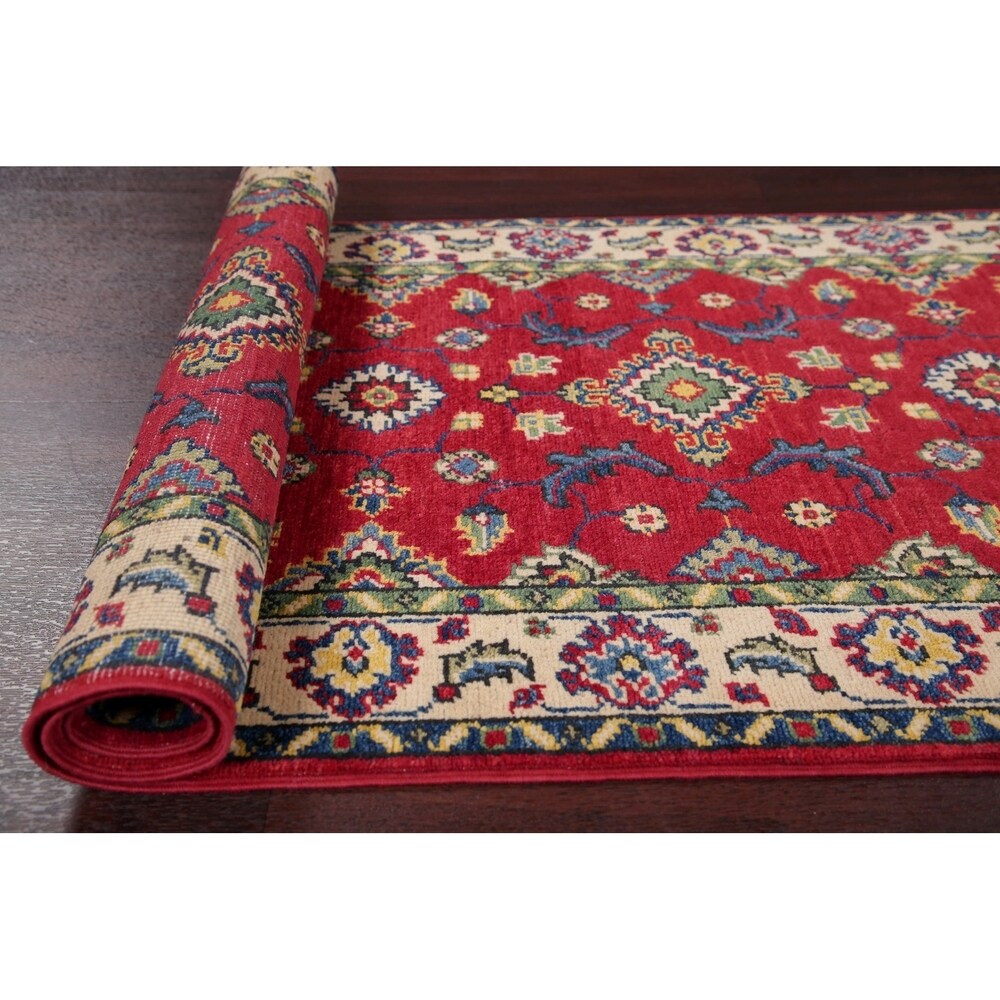 Kazak Oriental Traditional Hand Knotted Wool Pakistani Rug - 9'0" x 2'7" Runner