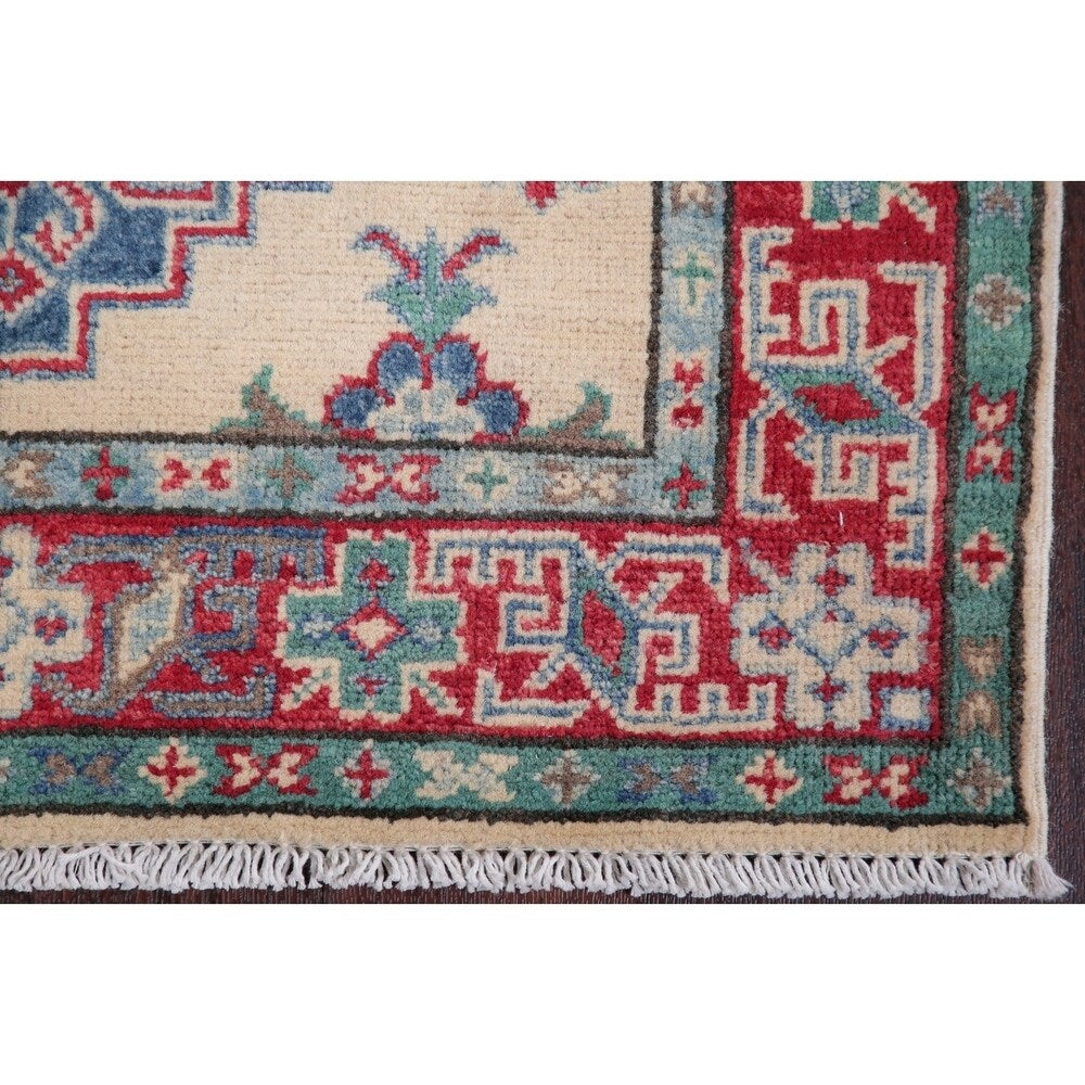 Kazak Oriental Traditional Hand Knotted Wool Pakistani Rug - 9'9" x 2'9" Runner