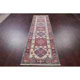 Kazak Oriental Traditional Hand Knotted Wool Pakistani Rug - 9'9" x 2'9" Runner