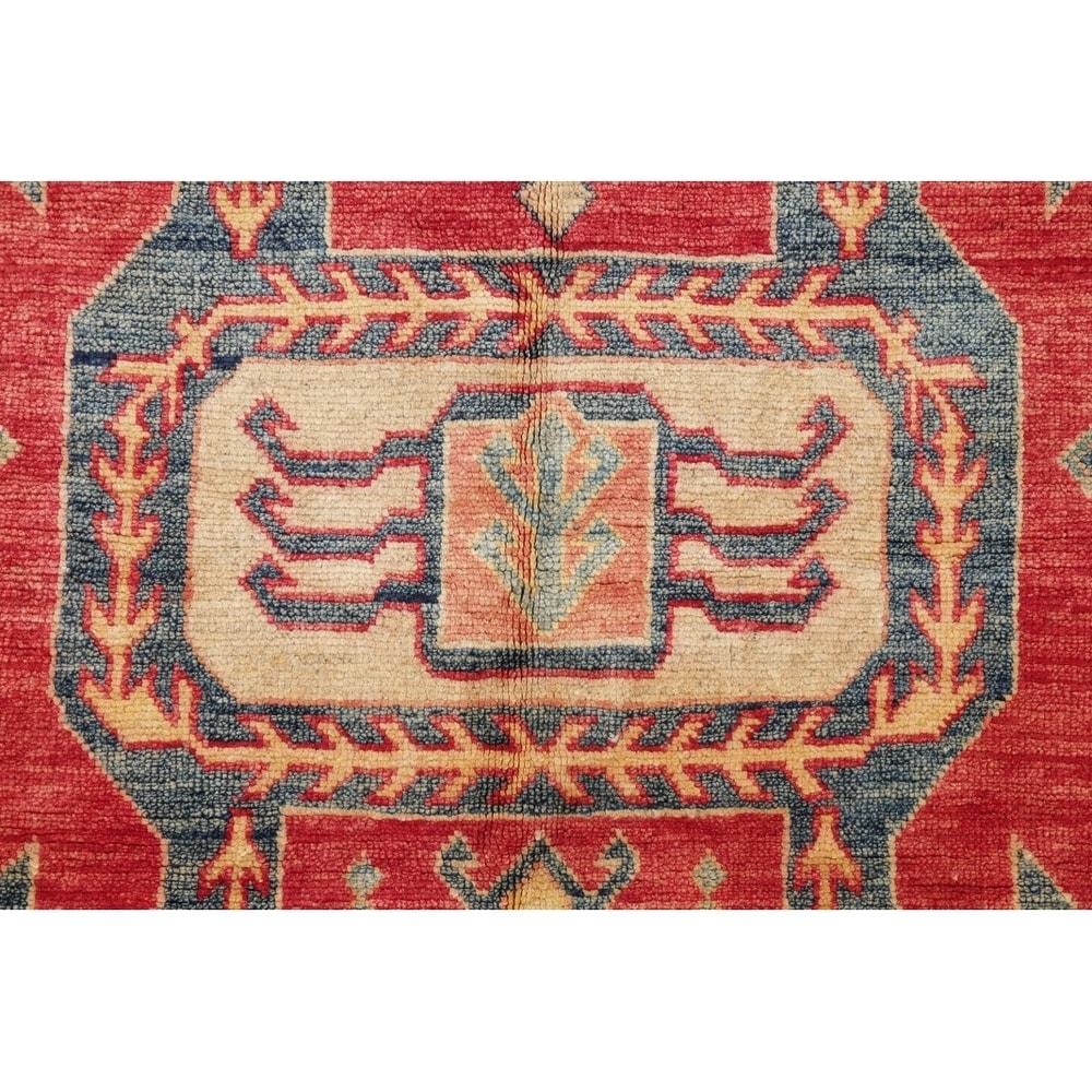 Kazak Pakistani Traditional Oriental Hand Made Area Rug Red - 6'6" x 4'4"
