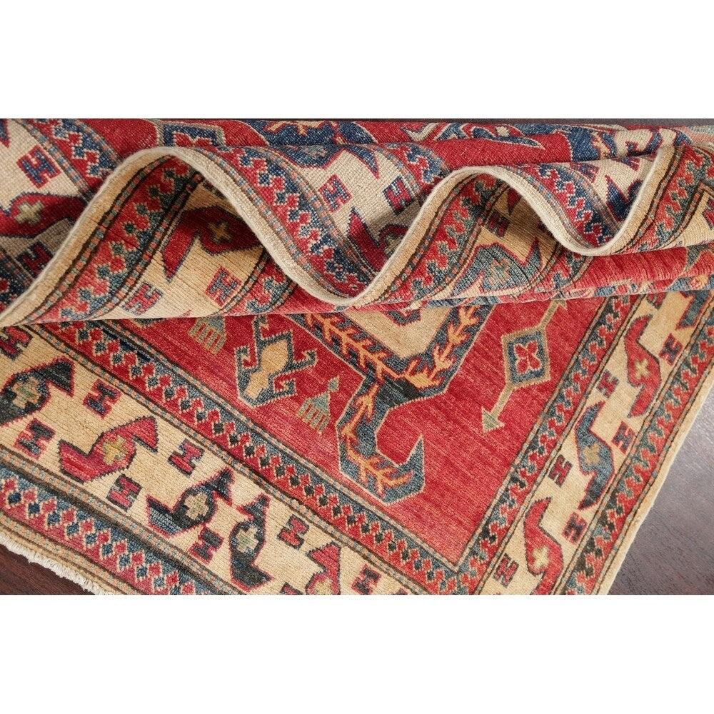 Kazak Pakistani Traditional Oriental Hand Made Area Rug Red - 6'6" x 4'4"