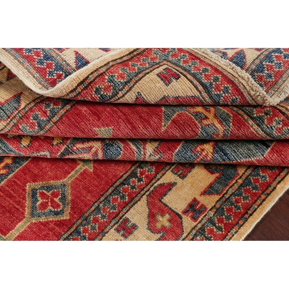 Kazak Pakistani Traditional Oriental Hand Made Area Rug Red - 6'6" x 4'4"