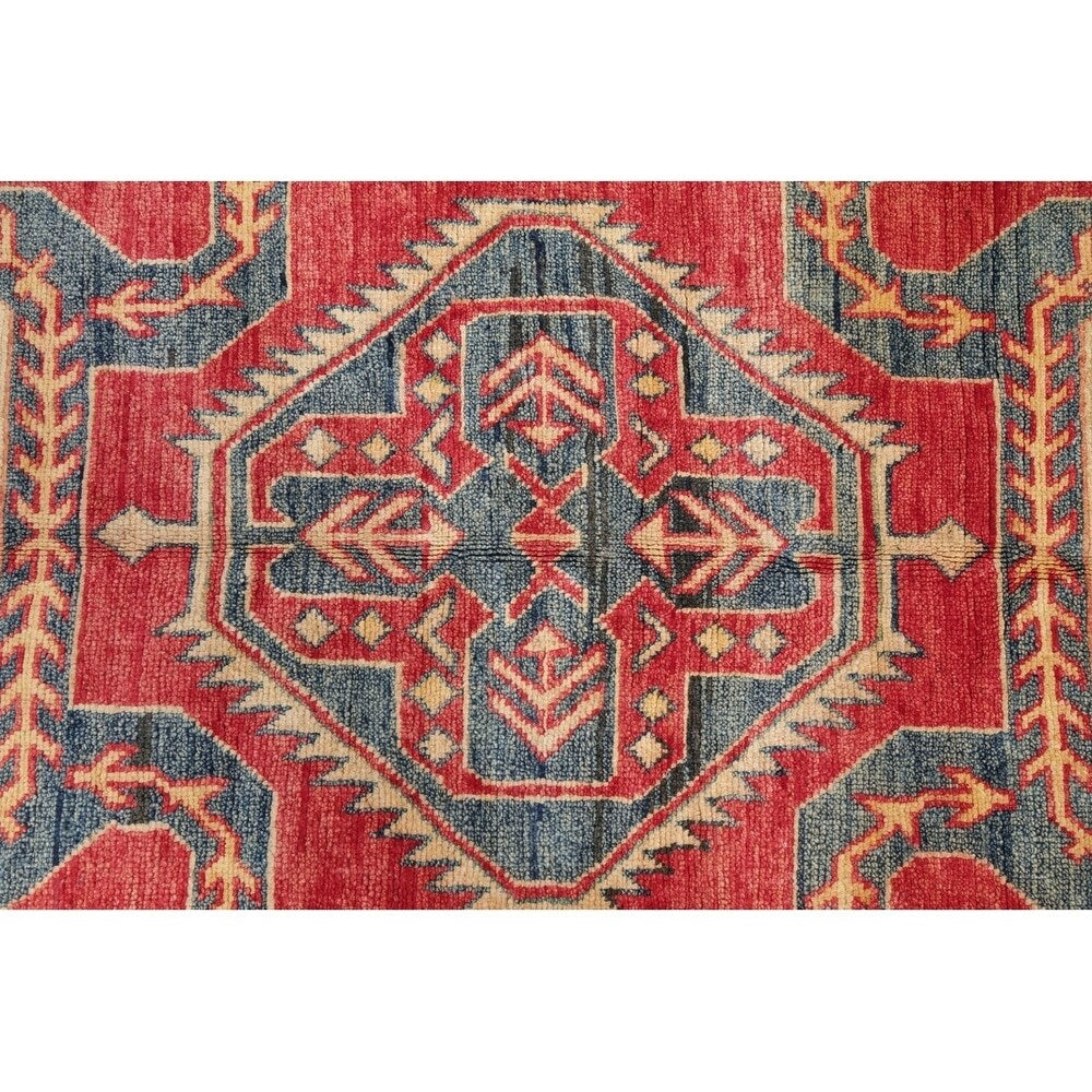 Kazak Pakistani Traditional Oriental Hand Made Area Rug Red - 6'6" x 4'4"