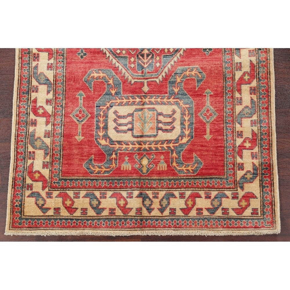 Kazak Pakistani Traditional Oriental Hand Made Area Rug Red - 6'6" x 4'4"