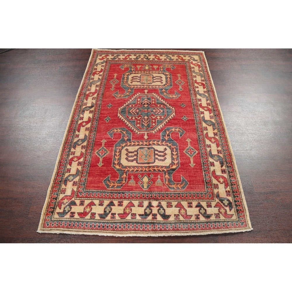 Kazak Pakistani Traditional Oriental Hand Made Area Rug Red - 6'6" x 4'4"