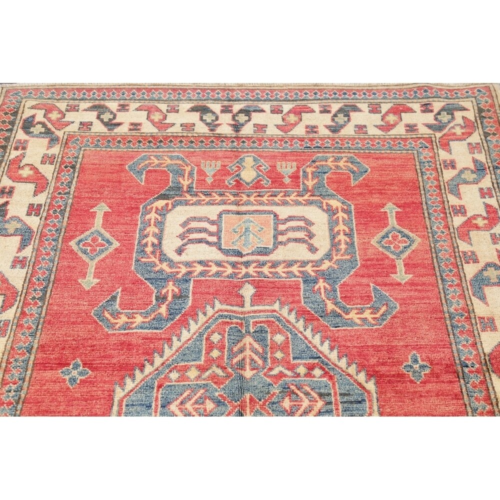 Kazak Pakistani Traditional Oriental Hand Made Area Rug Red - 6'6" x 4'4"