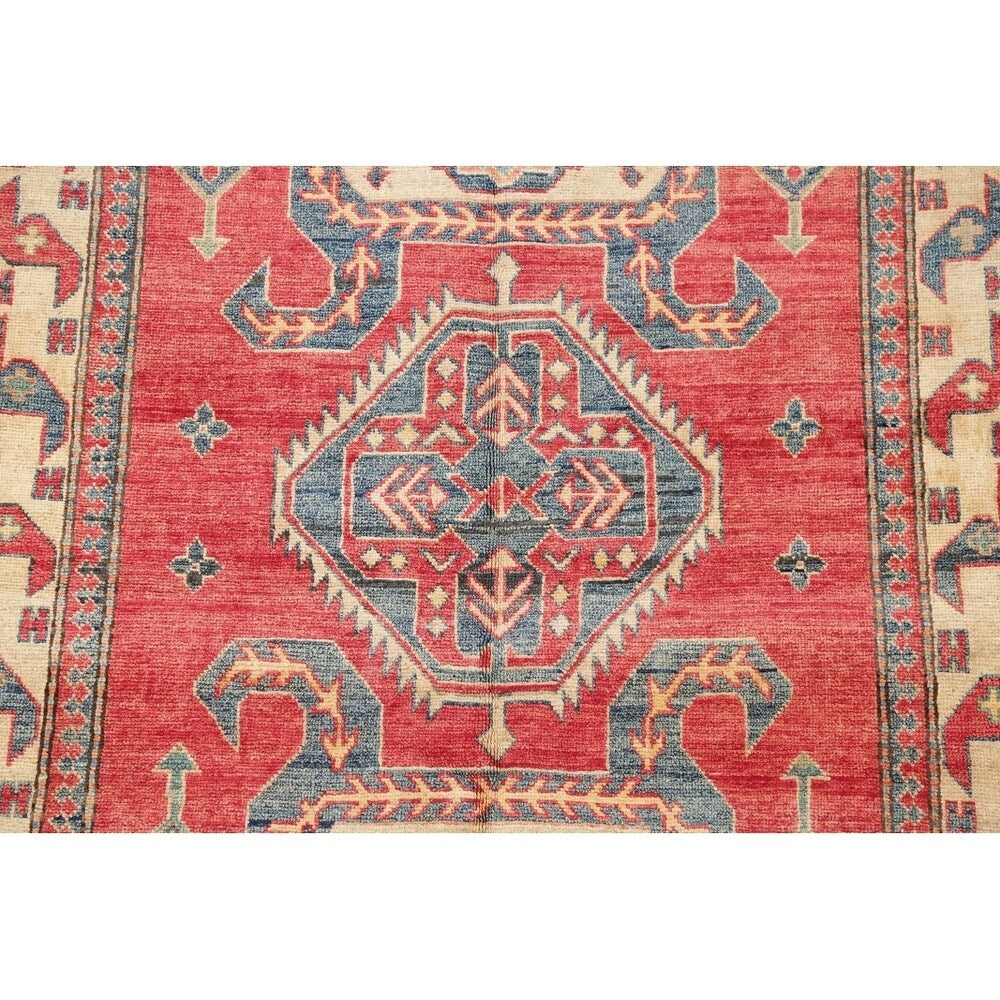 Kazak Pakistani Traditional Oriental Hand Made Area Rug Red - 6'6" x 4'4"