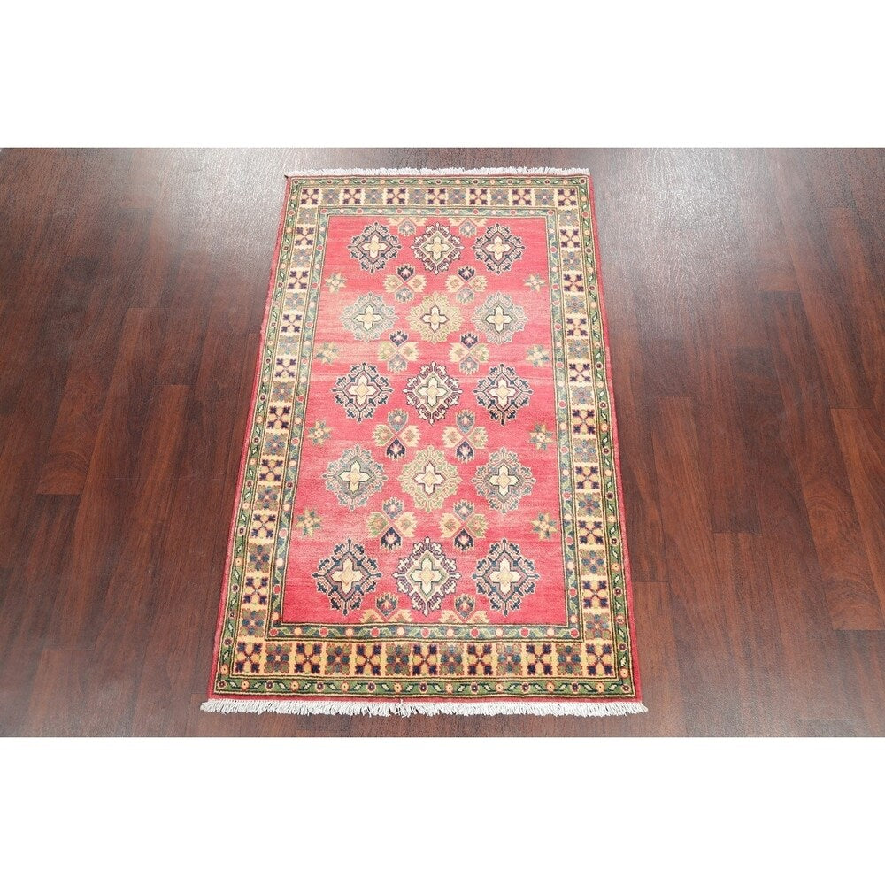 Kazak Traditional Hand Knotted Wool Pakistani Style Oriental Area Rug - 5'5" x 3'3"