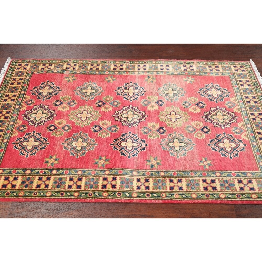 Kazak Traditional Hand Knotted Wool Pakistani Style Oriental Area Rug - 5'5" x 3'3"