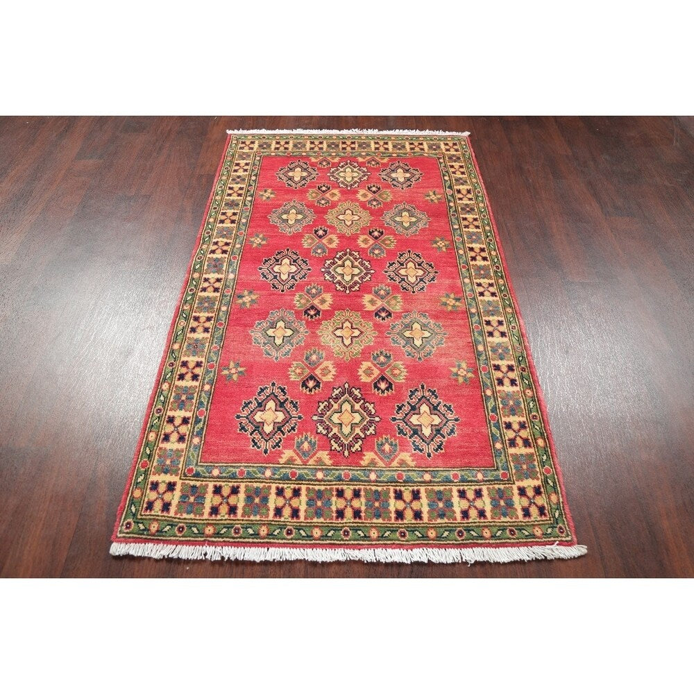 Kazak Traditional Hand Knotted Wool Pakistani Style Oriental Area Rug - 5'5" x 3'3"
