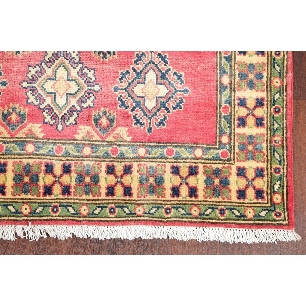 Kazak Traditional Hand Knotted Wool Pakistani Style Oriental Area Rug - 5'5" x 3'3"