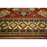 Kazak Tribal Design Red Oriental Hand-knotted Wool Area Rug (4' x 7')