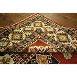 Kazak Tribal Design Red Oriental Hand-knotted Wool Area Rug (4' x 7')
