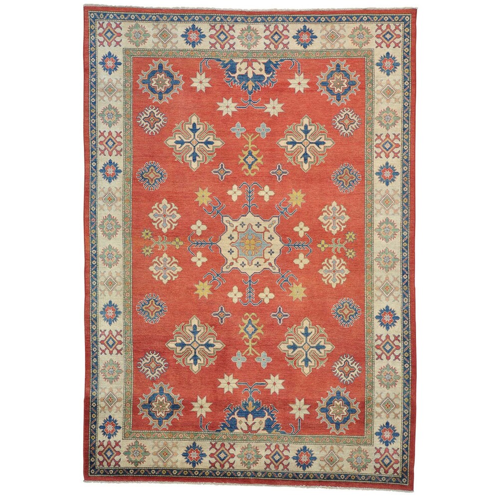 Kazakh Tribal Design 100-percent Wool Oriental Rug Hand Knotted (9'2 x 13'3)