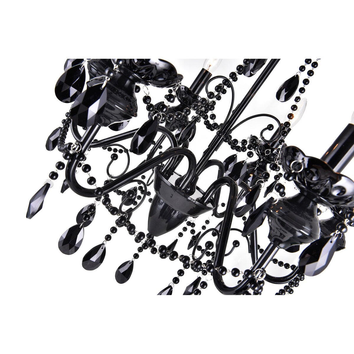 Keen 6 Light Up Chandelier With Black Finish