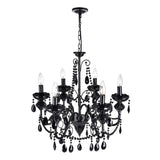 Keen 6 Light Up Chandelier With Black Finish