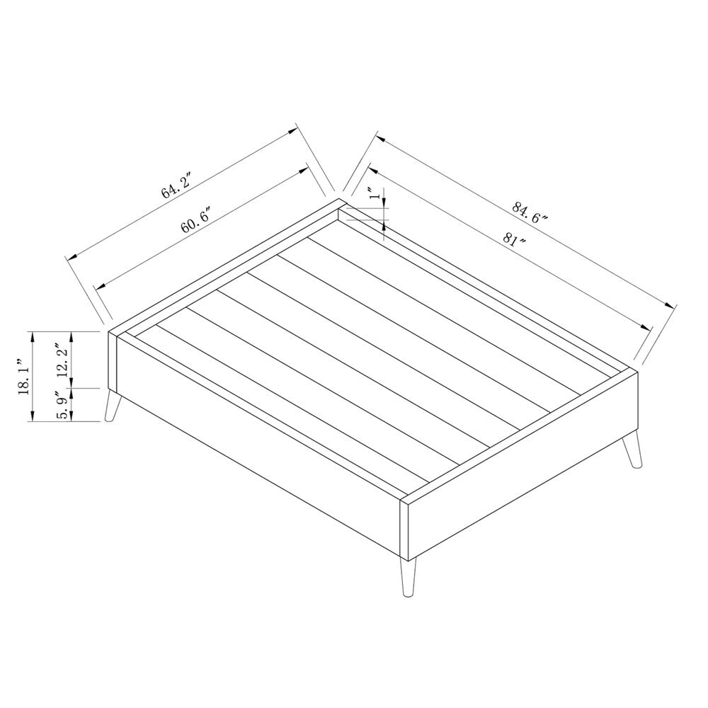 Furniture of America Faur Mid-century Modern Brown Queen Platform Bed