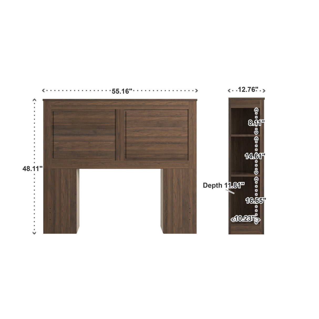 Keigo Walnut Finish Full Storage Headboard by iNSPIRE Q Classic