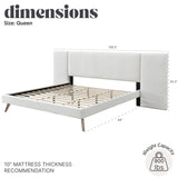 Kendall Boucle Extended Headboard Upholstered, Queen Platform Bed
