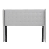 Kendrah Adjustable Full/Queen Wing-back Studded Fabric Headboard by Christopher Knight Home