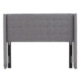 Kendrah Adjustable Full/Queen Wing-back Studded Fabric Headboard by Christopher Knight Home