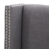 Kendrah Adjustable King/ California King Wing Back Studded Fabric Headboard by Christopher Knight Home