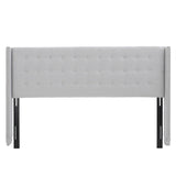 Kendrah Adjustable King/ California King Wing Back Studded Fabric Headboard by Christopher Knight Home