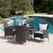 Kendricks Outdoor 5-piece Wicker Dining Set with Cushions by Christopher Knight Home