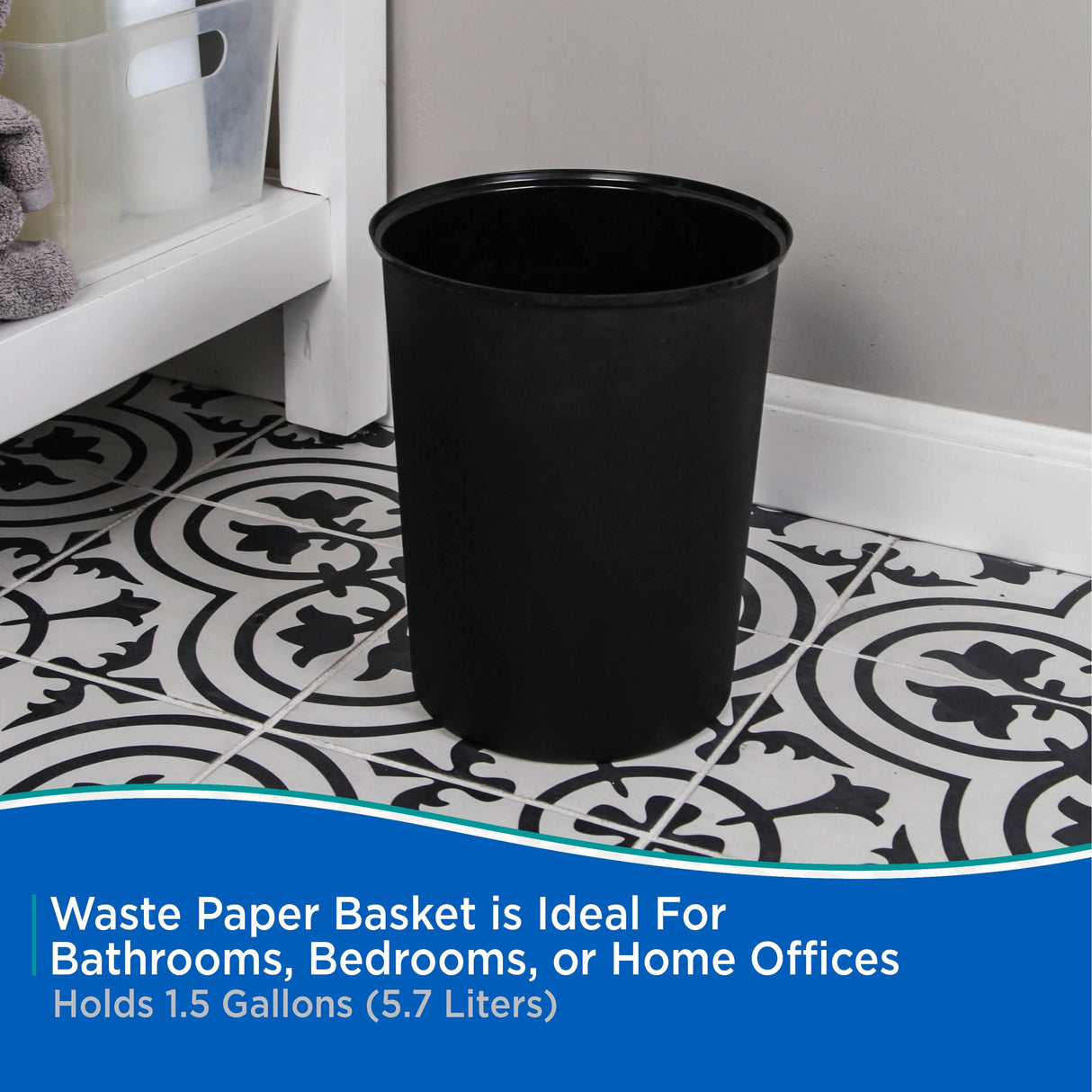 Kenney Storage Made Simple Plastic Waste Paper Basket