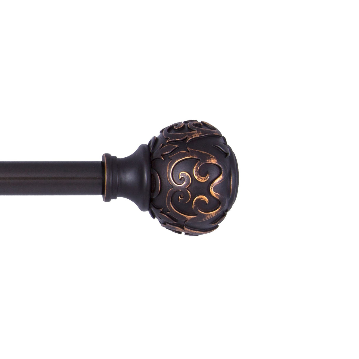 Kenney® Fast Fit™ Carey 5/8" Easy Install Decorative Window Curtain Rod, 36-66", Oil Rubbed Bronze