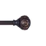 Kenney® Fast Fit™ Carey 5/8" Easy Install Decorative Window Curtain Rod, 36-66", Oil Rubbed Bronze