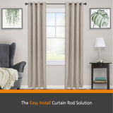 Kenney® Fast Fit™ Carey 5/8" Easy Install Decorative Window Curtain Rod, 36-66", Oil Rubbed Bronze