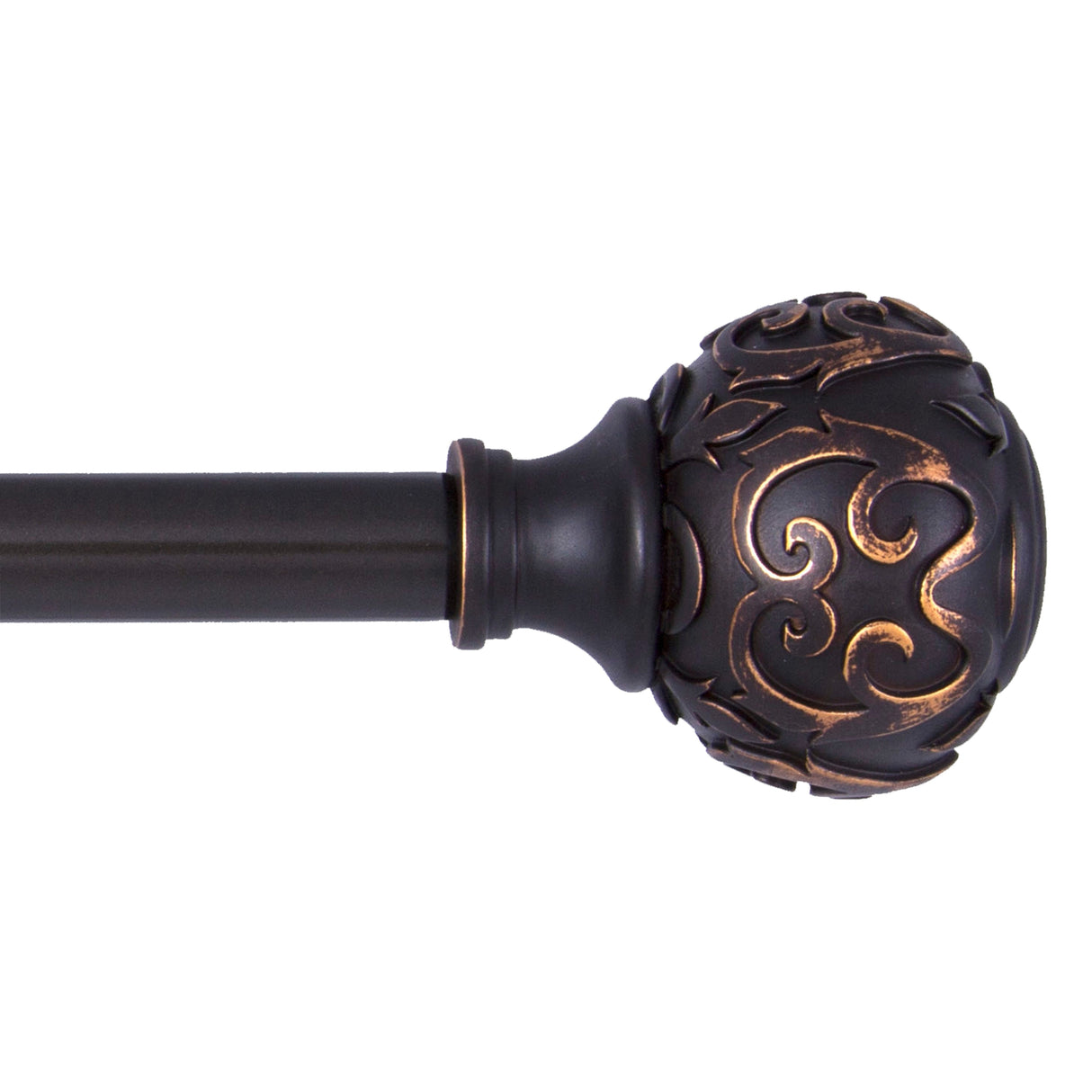Kenney® Fast Fit™ Carey 5/8" Easy Install Decorative Window Curtain Rod, 36-66", Oil Rubbed Bronze